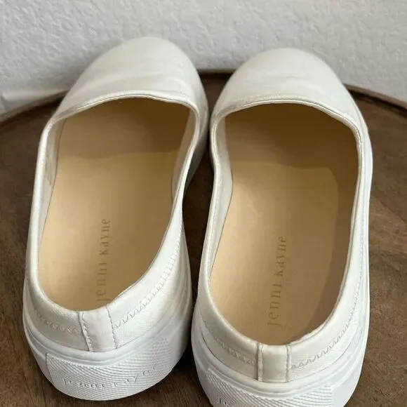 Jenni Kayne White Canvas Slip-On Slider Sneaker Shoes Women's 41 11 Run Small
